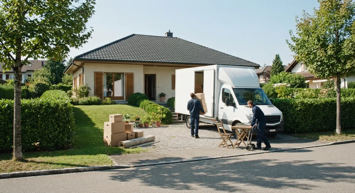 Umzugskartons und Klemmbrett in einer leeren Neubauwohnung